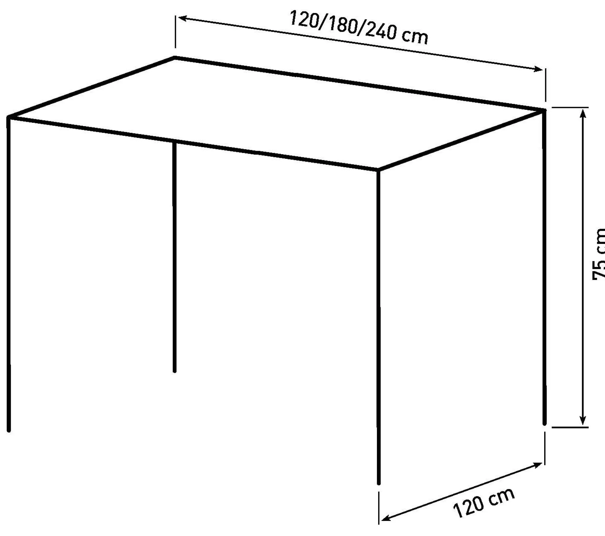 Torino 240x120x75cm eg sort/sort