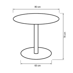 Verona 80x80x76cm sort/sort