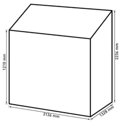 Vægdrivhus poly sort 132x313x227cm