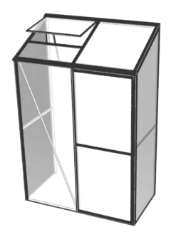 Vægdrivhus poly sort 64x126x191cm