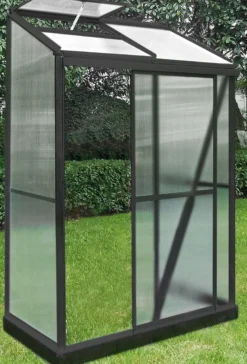 Vægdrivhus poly sort 68x128x185cm