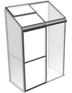 Vægdrivhus poly sort 68x128x185cm