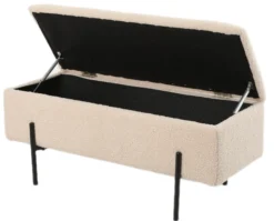 Vibe med opbevaring teddystof beige/sort