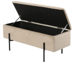 Vibe med opbevaring velour beige/sort