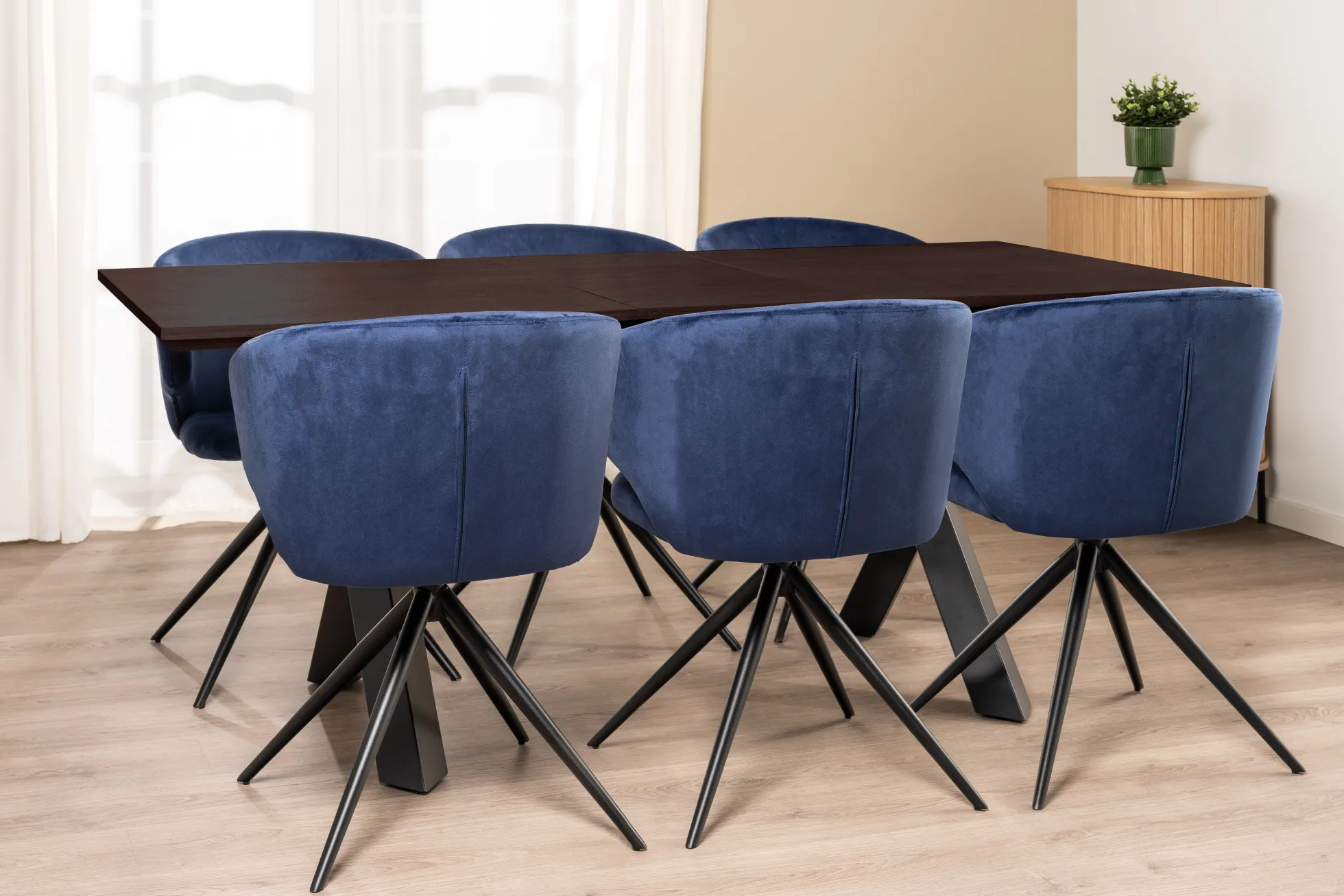 Victoria med drejefunktion velour blå