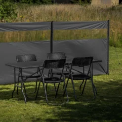 Vindsejl grå med vindue 400x140cm