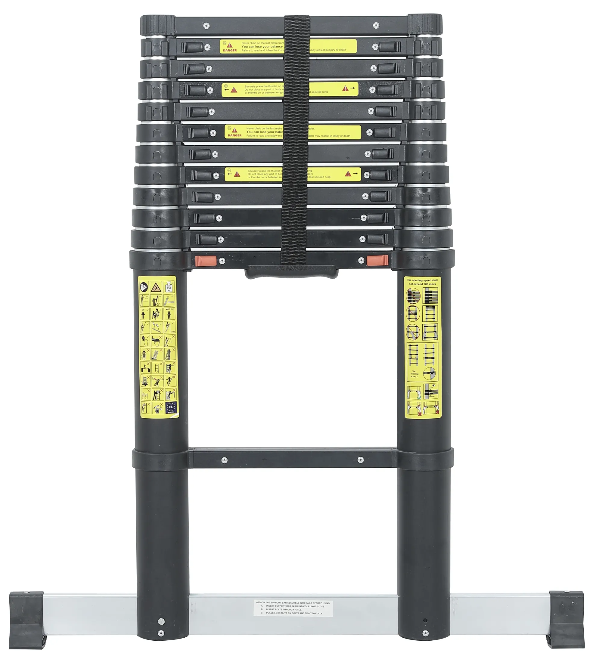 Workmann PRO teleskopstige 3,8m sort